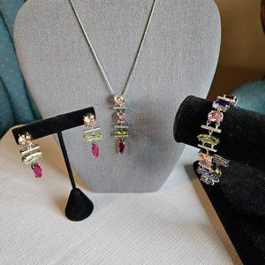Park Lane "Center Stage" NWOT Earrings Bracelet Necklace Bundle-Item #590